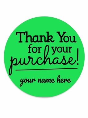 Custom Round sticker Thank you for your purchase sticker  2 inch